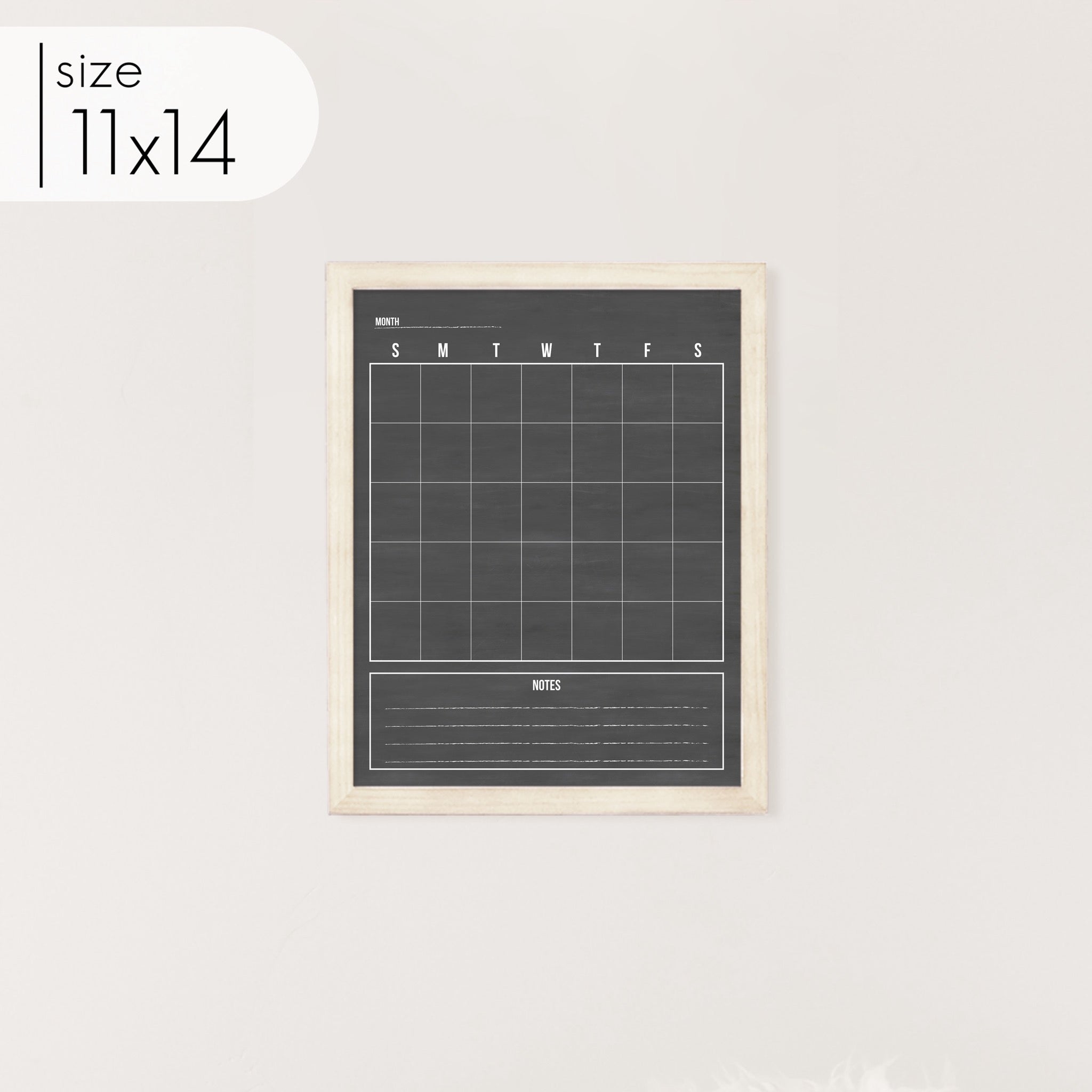Monthly Framed Chalkboard Calendar + 1 section | Vertical Dwyer