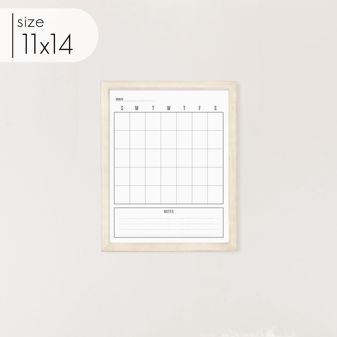 Monthly Framed Whiteboard Calendar + 1 section | Vertical Dwyer