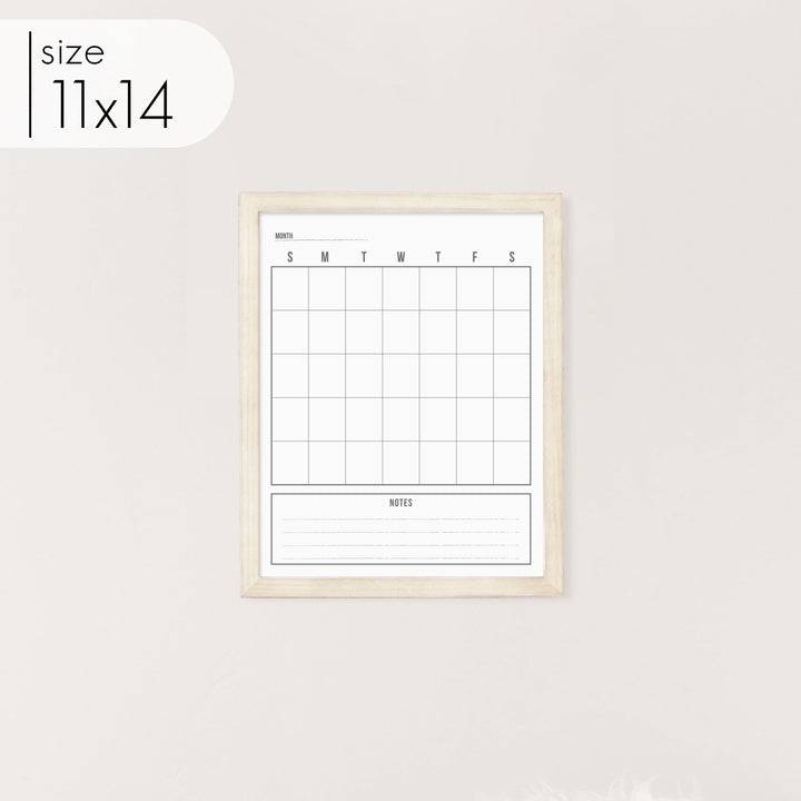 Monthly Framed Whiteboard Calendar + 1 section | Vertical Dwyer