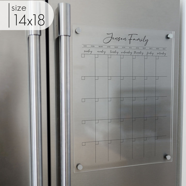 Monthly Acrylic Fridge Calendar | Vertical Pennington