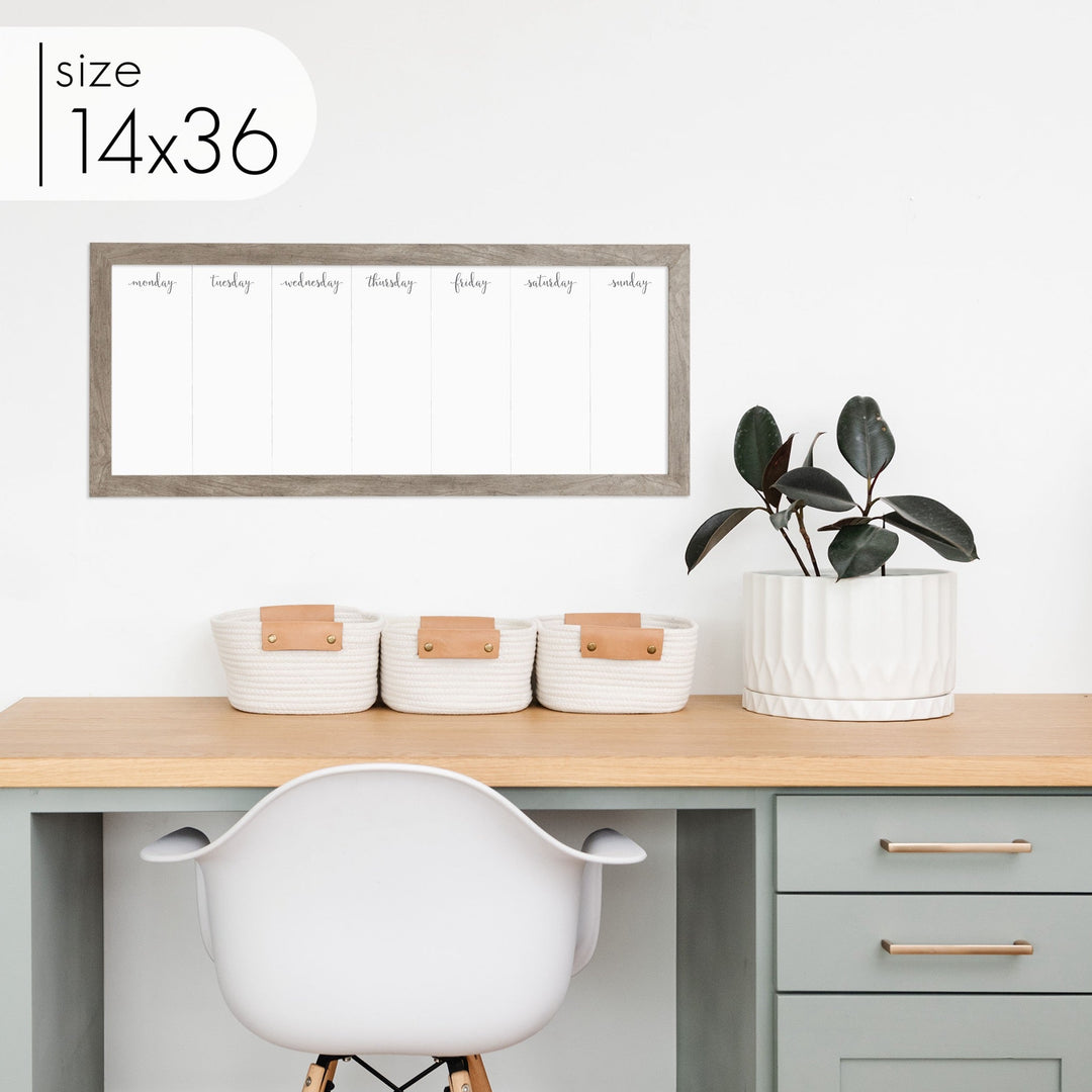 Slim Weekly Framed Whiteboard | Horizontal Knope