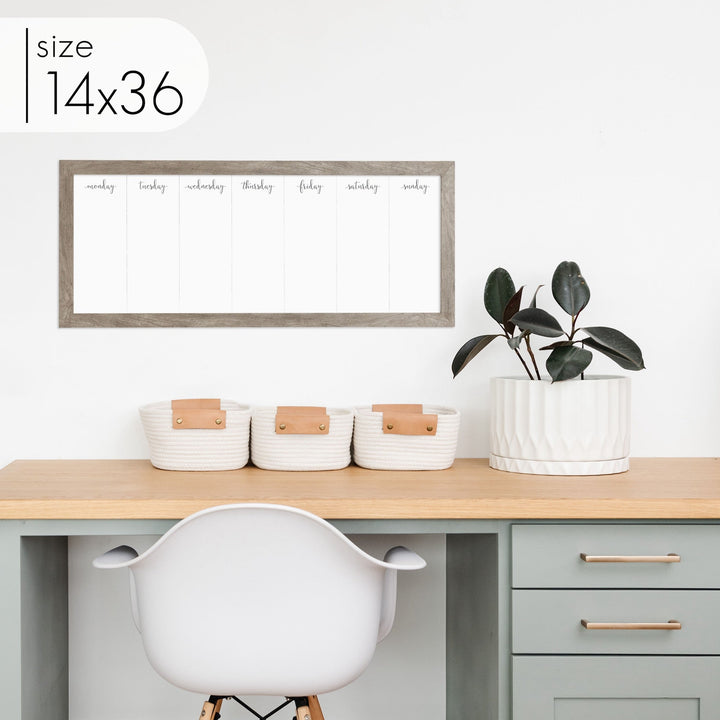 Slim Weekly Framed Whiteboard | Horizontal Knope
