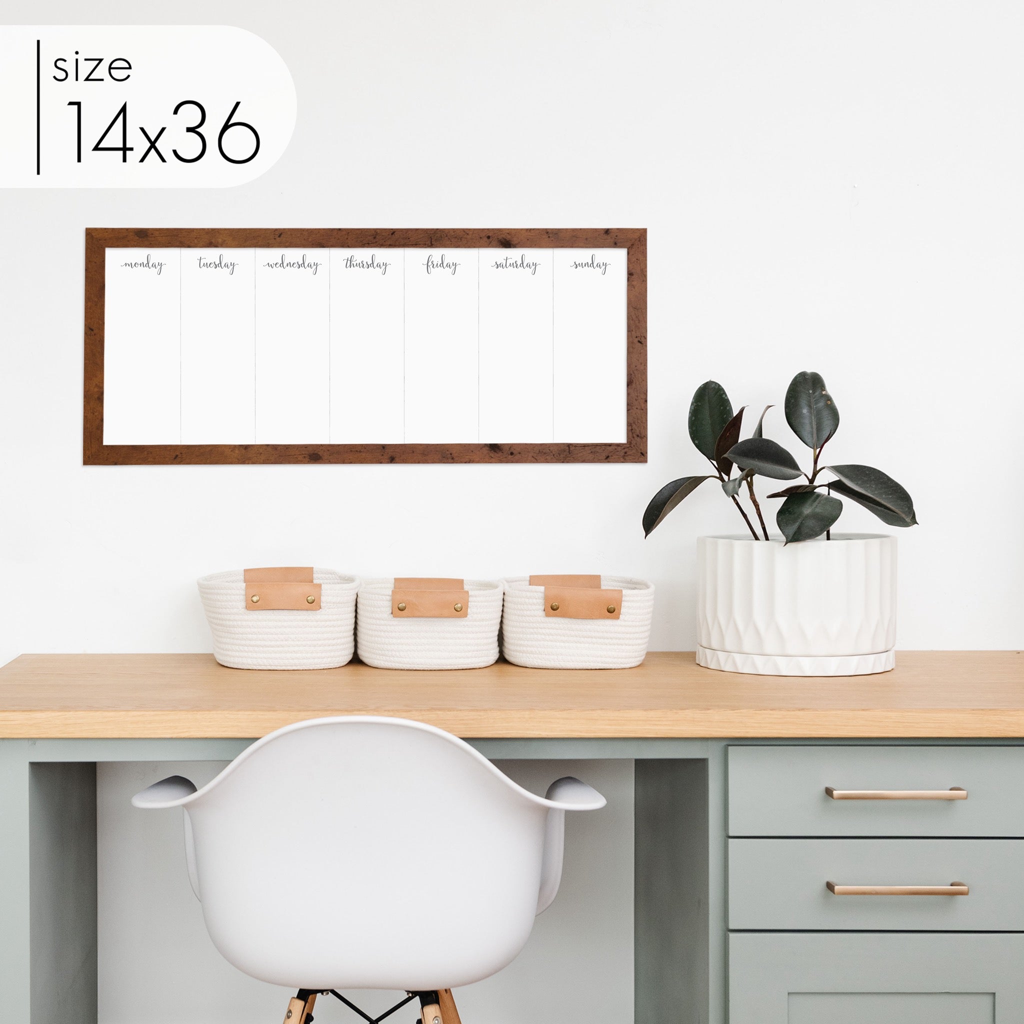 Slim Weekly Framed Whiteboard | Horizontal Knope
