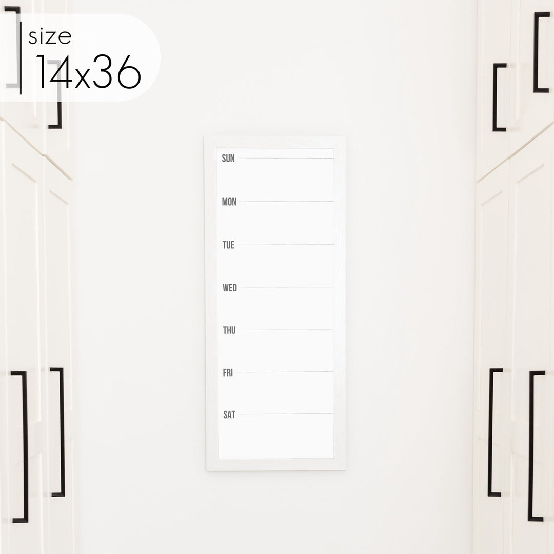 Slim Weekly Framed Whiteboard | Vertical Dwyer