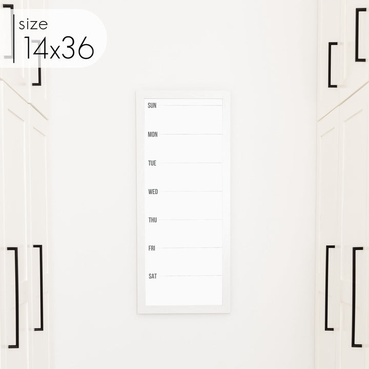 Slim Weekly Framed Whiteboard | Vertical Dwyer