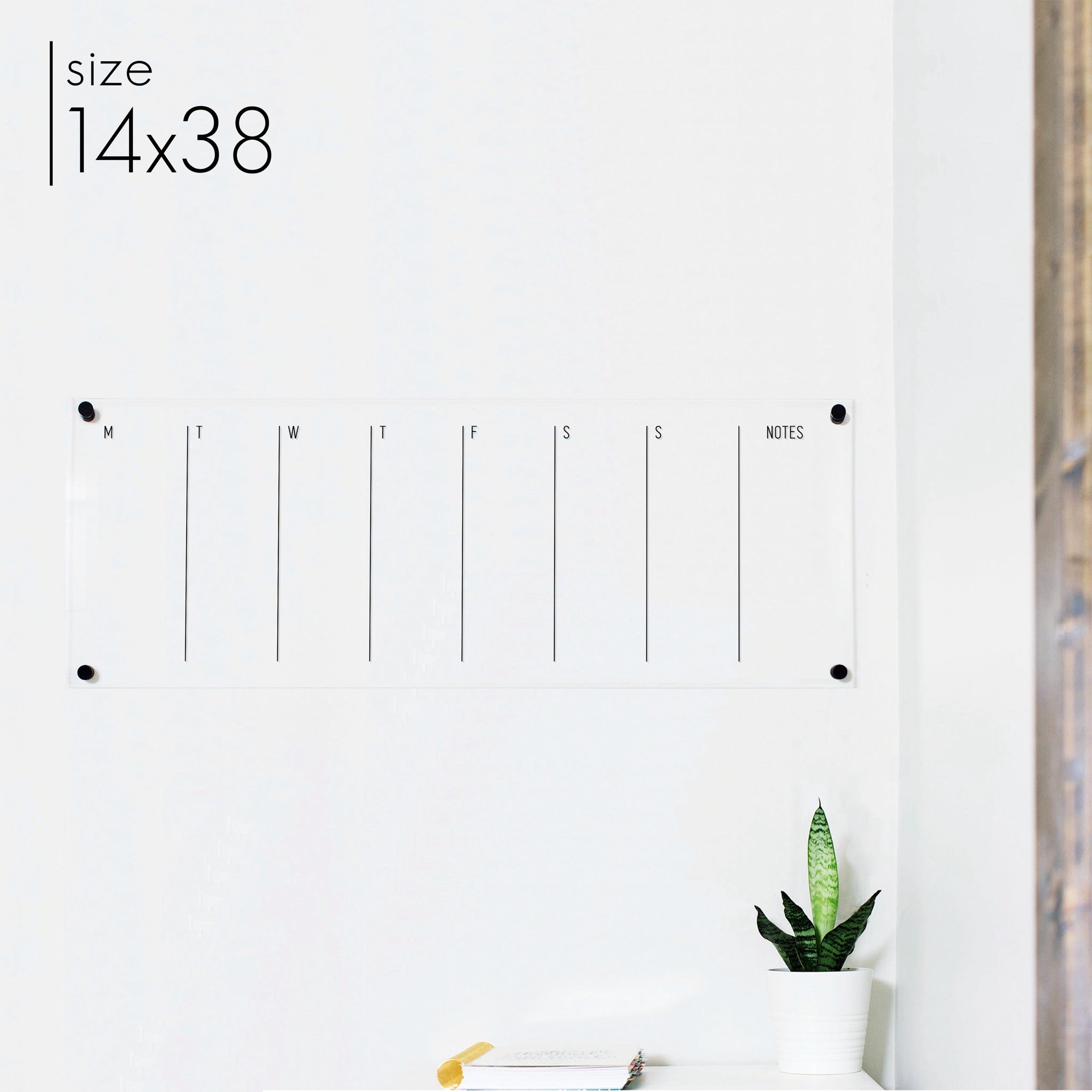Slim Weekly Acrylic Calendar + 1 Section | Horizontal Multi-style
