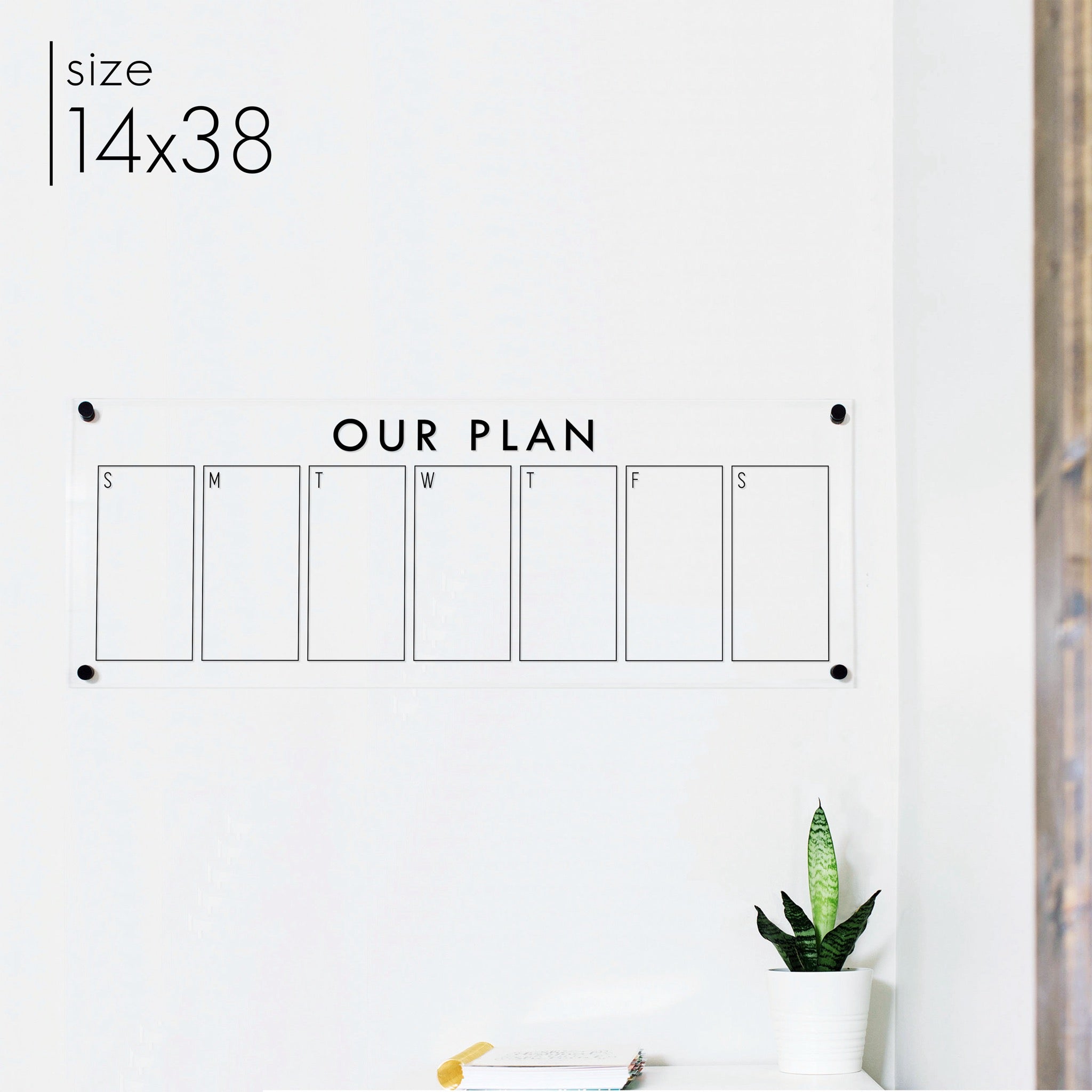 Slim Weekly Acrylic Calendar | Horizontal Craig