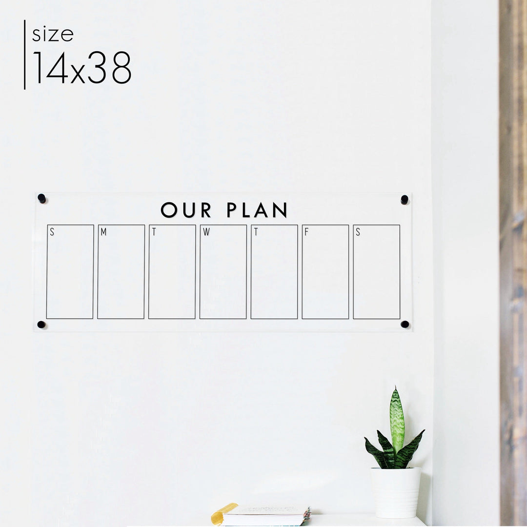 Slim Weekly Acrylic Calendar | Horizontal Craig
