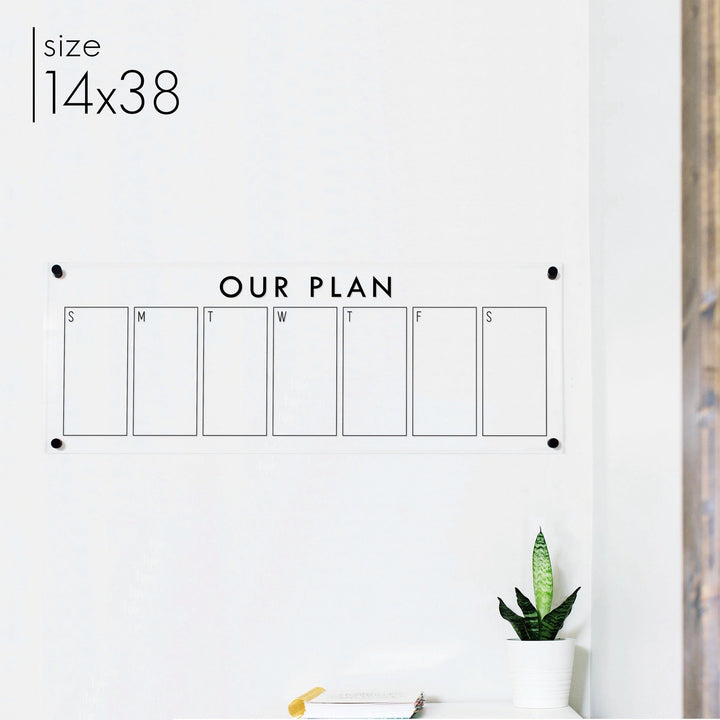 Slim Weekly Acrylic Calendar | Horizontal Craig