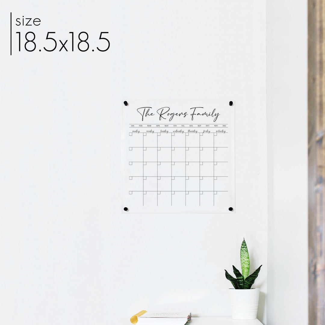Monthly Square Acrylic Calendar | Square Pennington