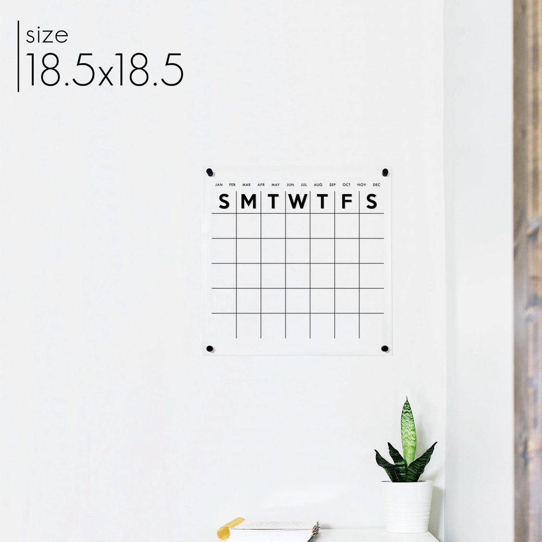 Monthly Square Acrylic Calendar | Square Minimalist