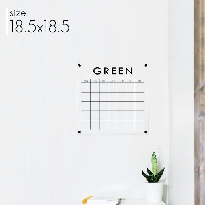 Monthly Square Acrylic Calendar | Square Madi