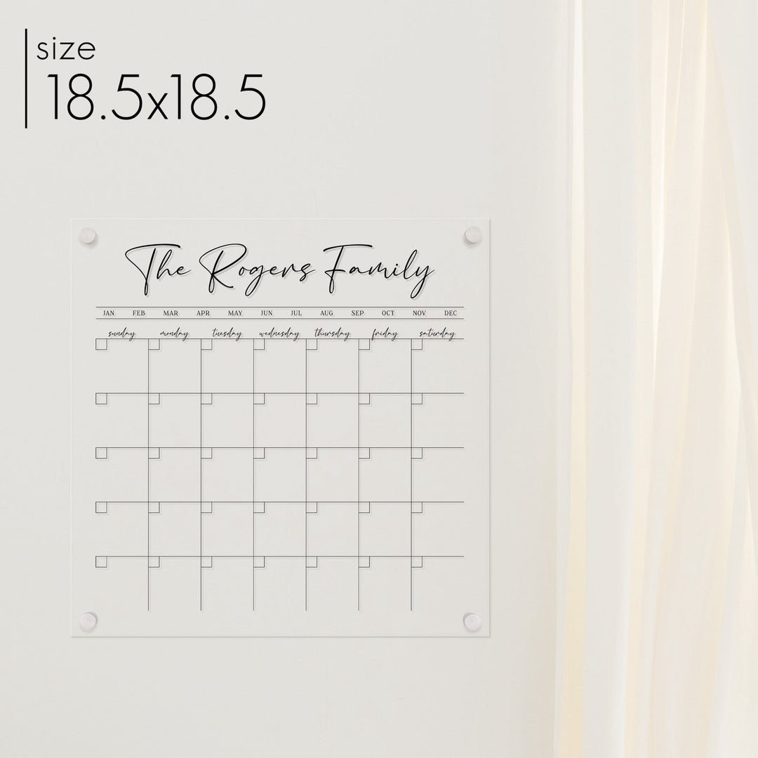 Monthly Square Acrylic Calendar | Square Pennington