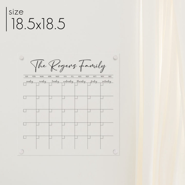 Monthly Square Acrylic Calendar | Square Pennington