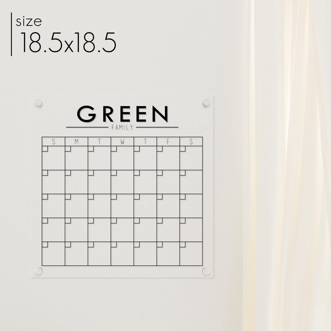 Monthly Square Acrylic Calendar | Square Craig
