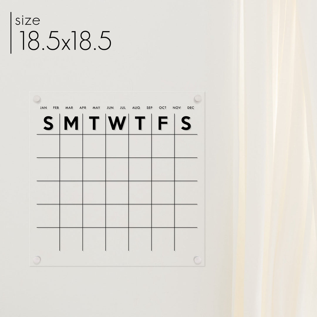 Monthly Square Acrylic Calendar | Square Minimalist