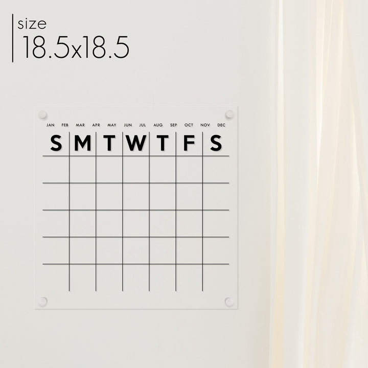 Monthly Square Acrylic Calendar | Square Minimalist