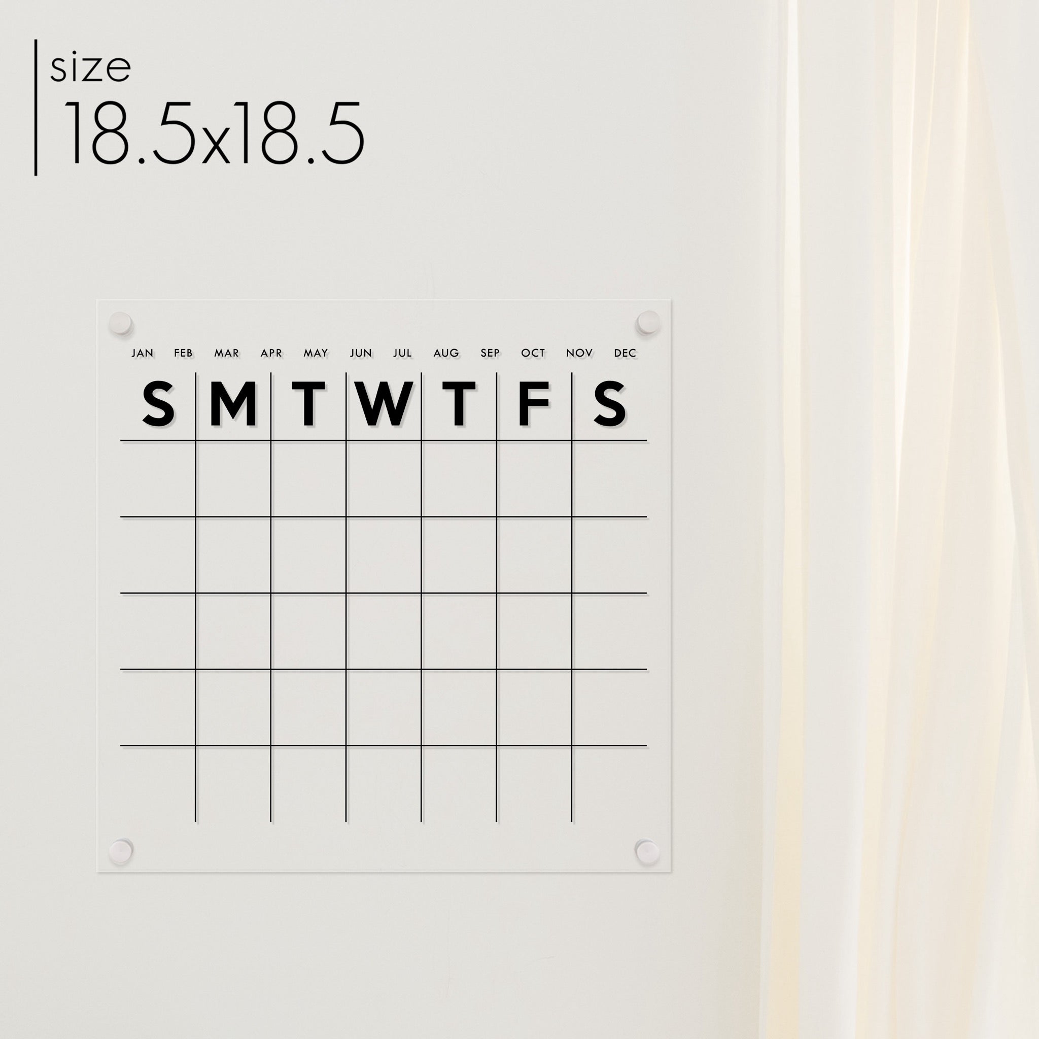 Monthly Square Acrylic Calendar | Square Minimalist