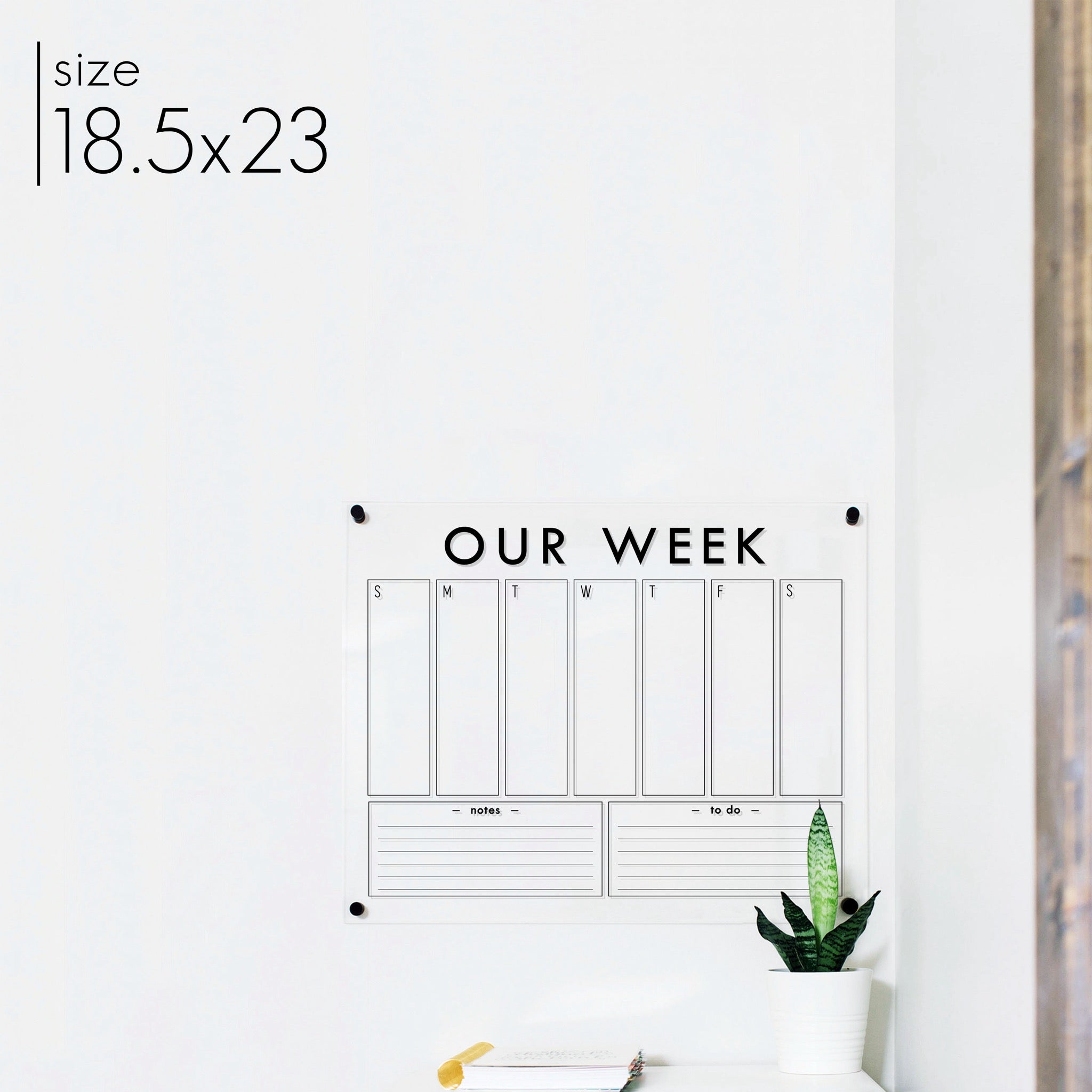 Weekly Acrylic Calendar + 2 Sections | Horizontal Craig