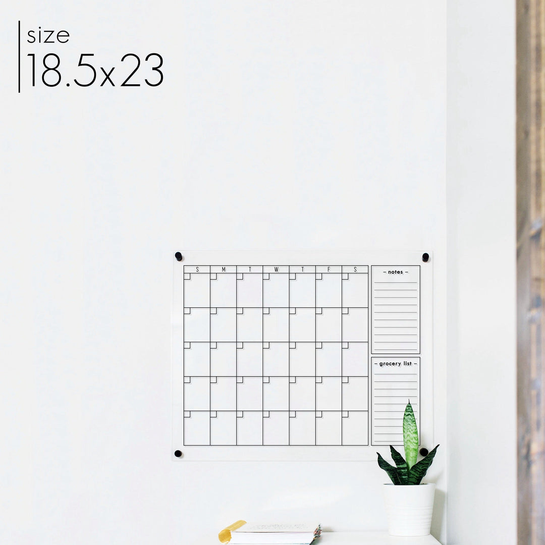 Monthly Acrylic Calendar + 2 Sections | Horizontal Multi-style