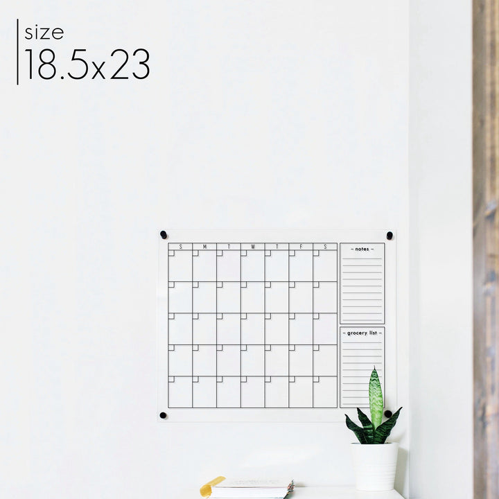 Monthly Acrylic Calendar + 2 Sections | Horizontal Multi-style
