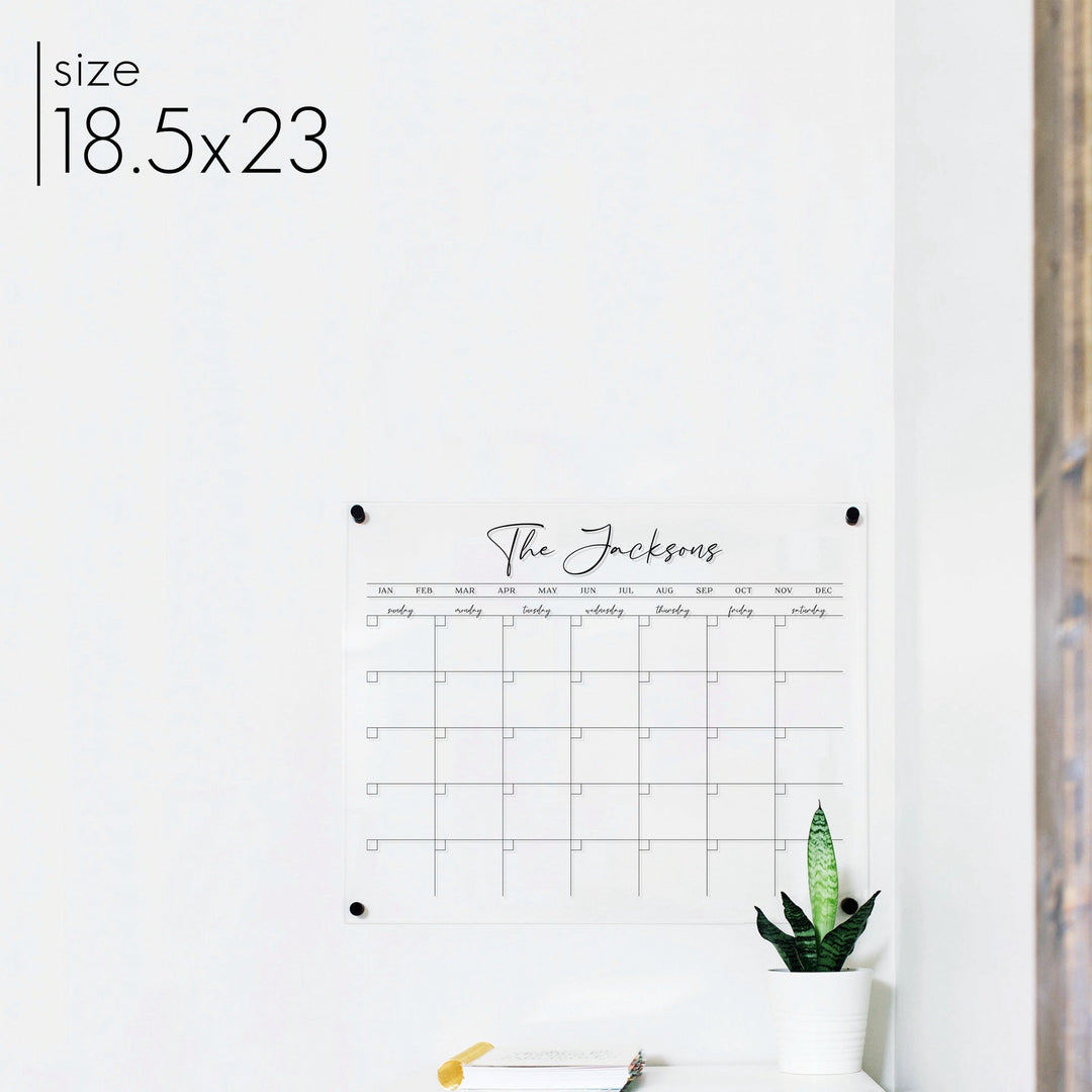 Monthly Acrylic Calendar | Horizontal Pennington