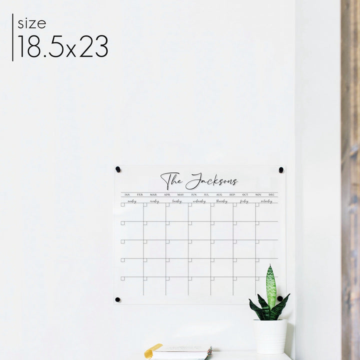 Monthly Acrylic Calendar | Horizontal Pennington