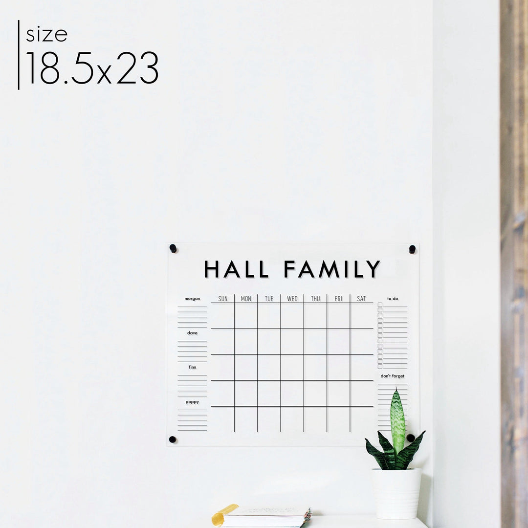 Monthly Acrylic Calendar + 6 Sections | Horizontal Madi