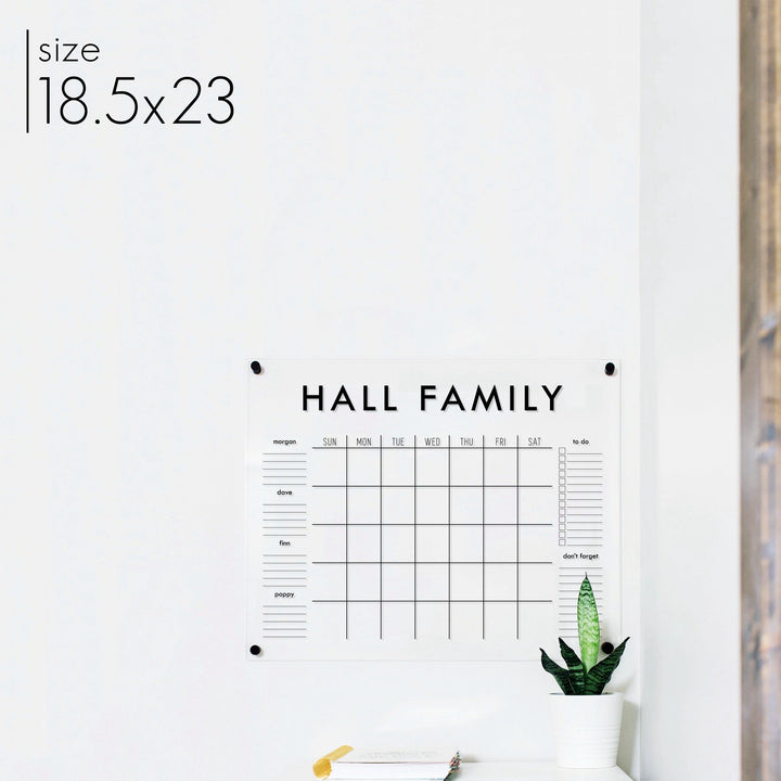 Monthly Acrylic Calendar + 6 Sections | Horizontal Madi