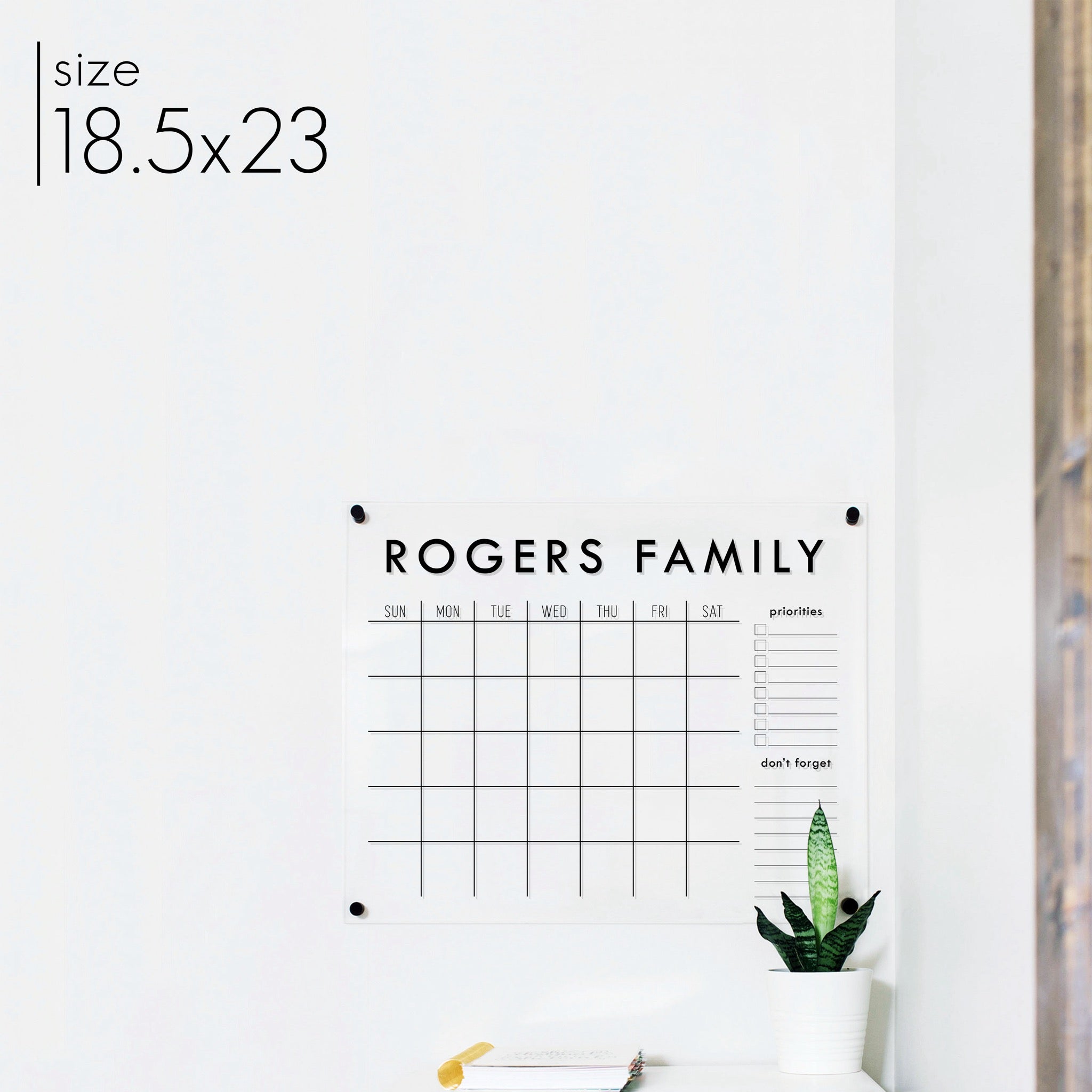 Monthly Acrylic Calendar + 2 Sections | Horizontal Madi