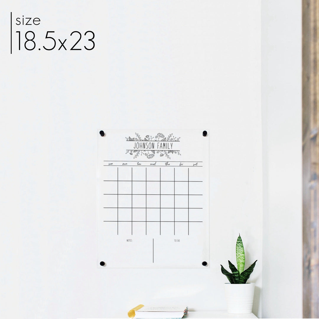 Monthly Acrylic Calendar + 2 Sections | Vertical Lucy