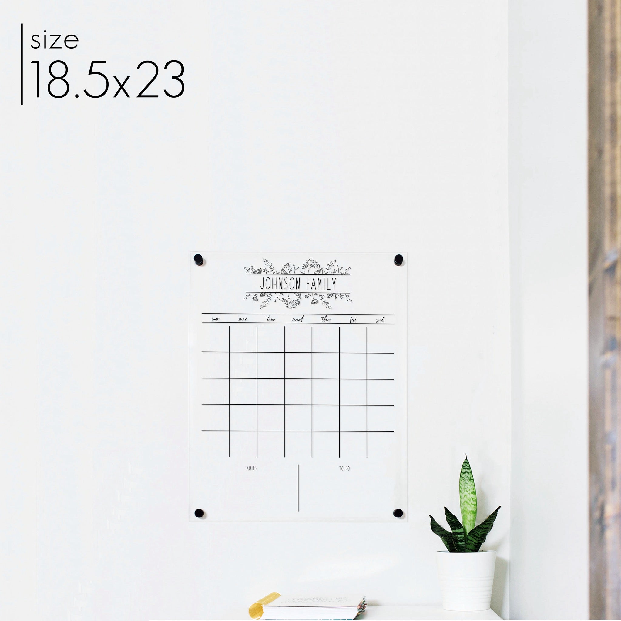Monthly Acrylic Calendar + 2 Sections | Vertical Lucy