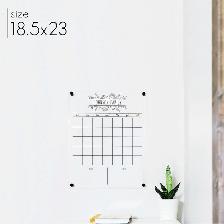 Monthly Acrylic Calendar + 2 Sections | Vertical Lucy