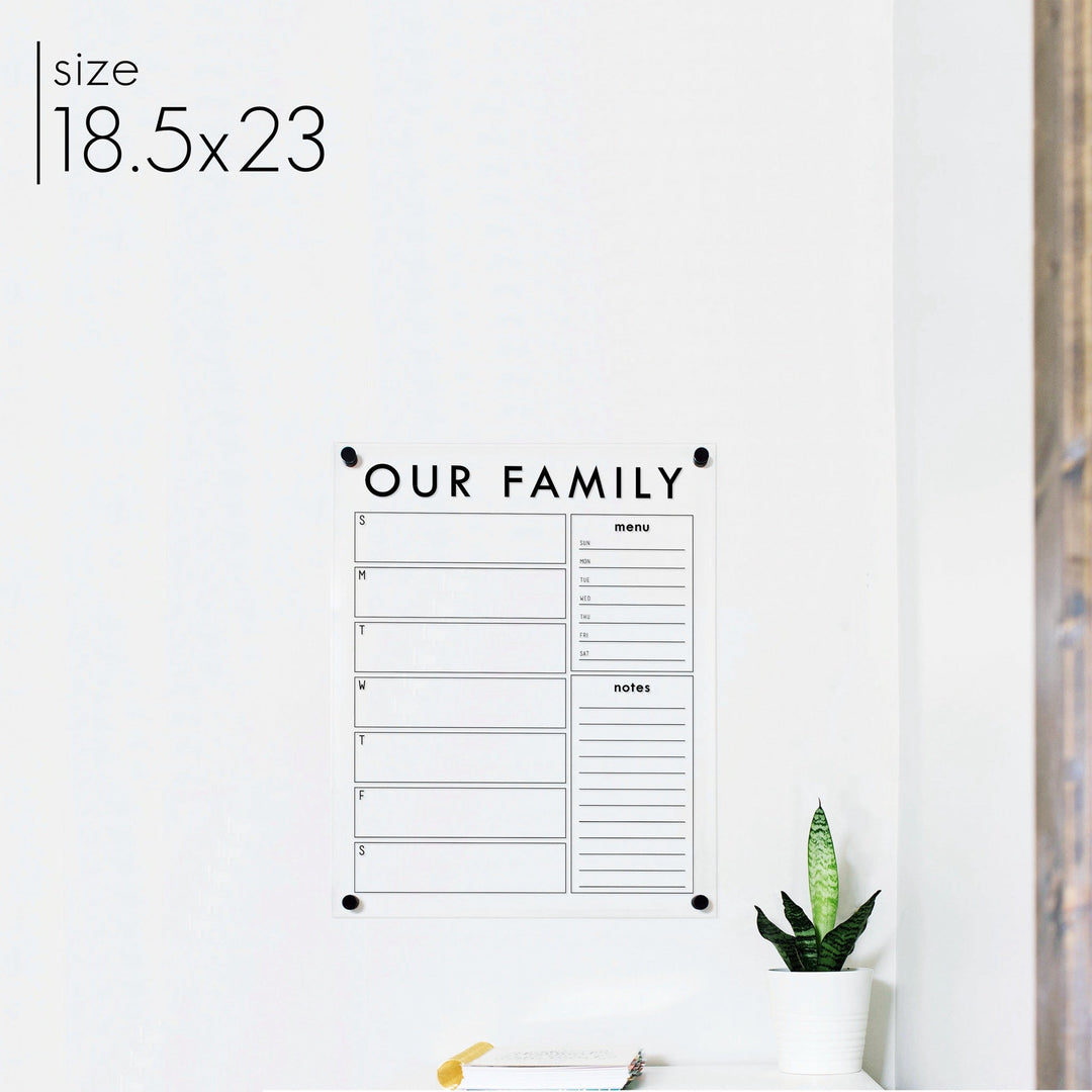 Weekly Acrylic Calendar + 2 Sections | Vertical Craig