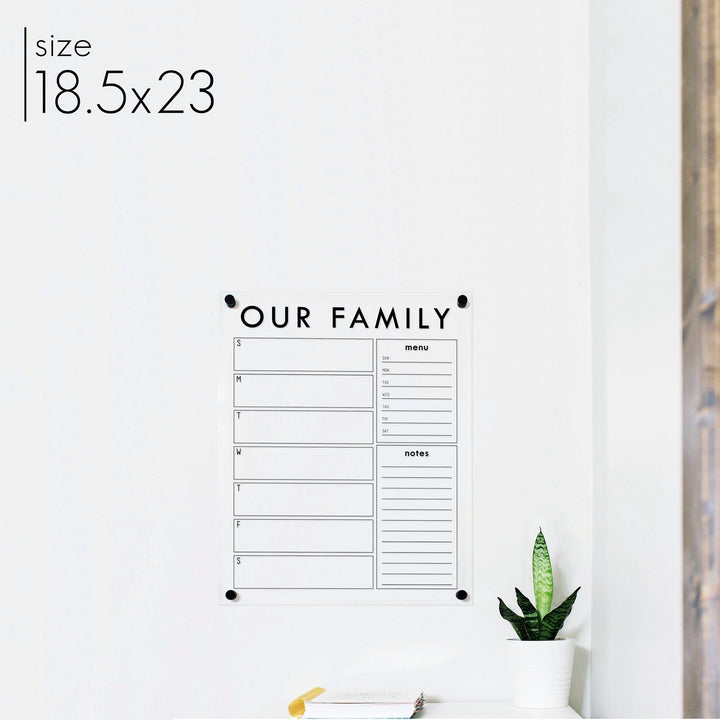 Weekly Acrylic Calendar + 2 Sections | Vertical Craig