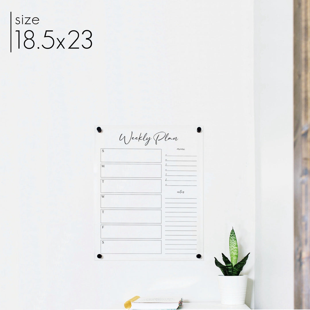 Weekly Acrylic Calendar + 2 Sections | Vertical Pennington