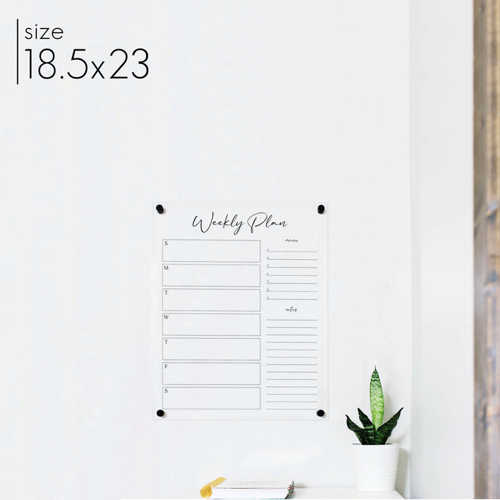 Weekly Acrylic Calendar + 2 Sections | Vertical Pennington
