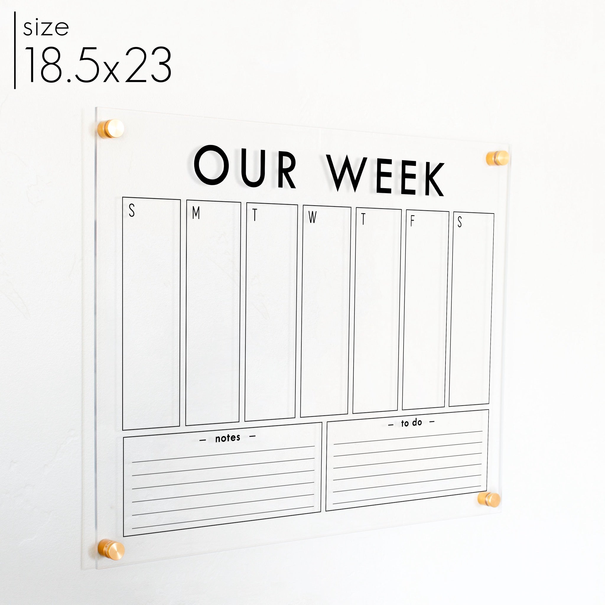 Weekly Acrylic Calendar + 2 Sections | Horizontal Craig