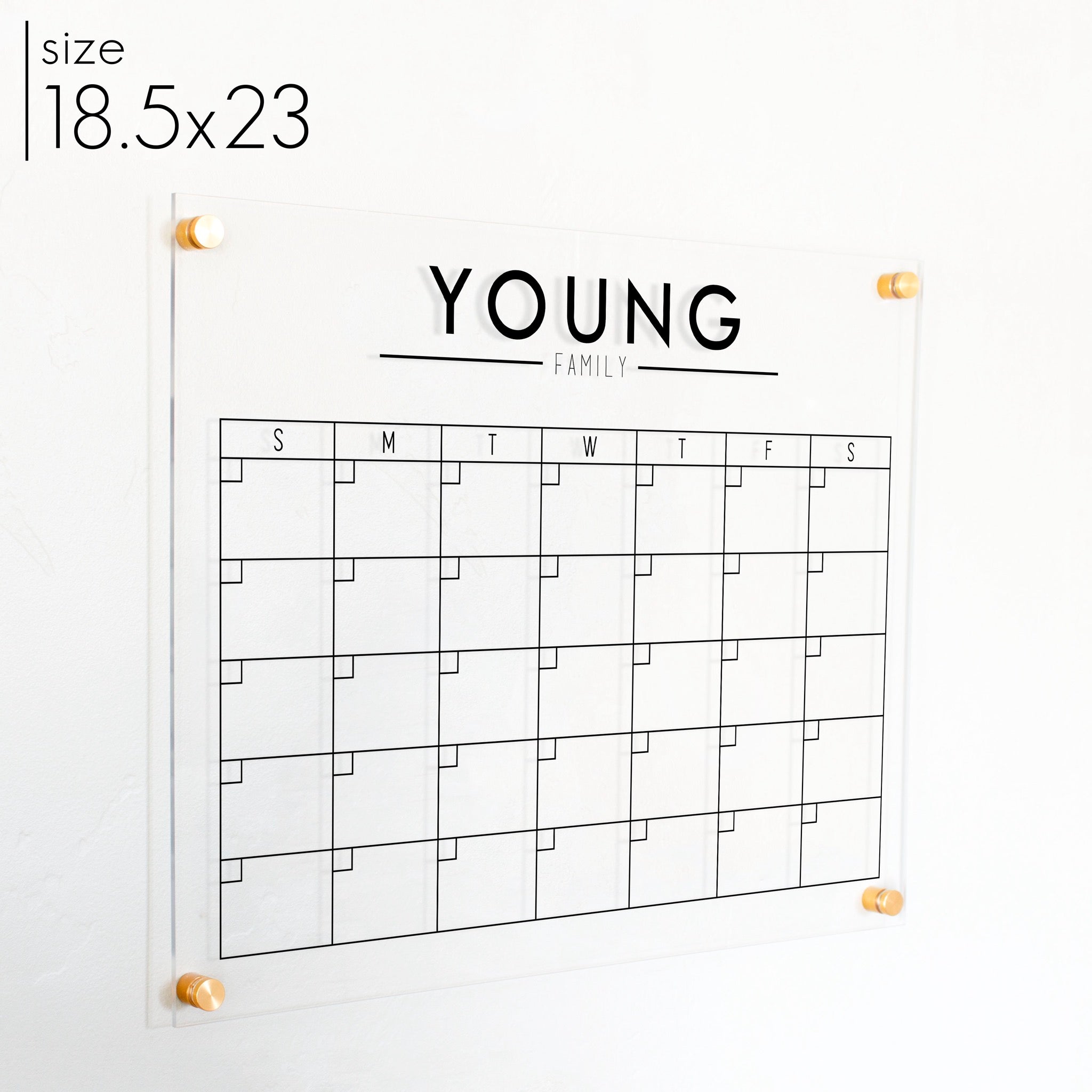 Monthly Acrylic Calendar | Horizontal Craig