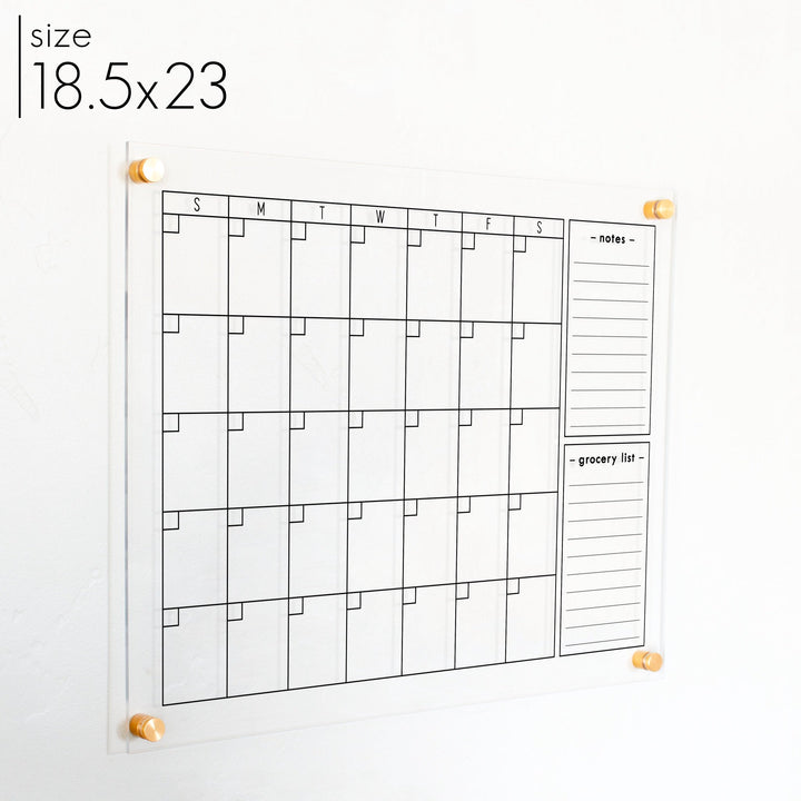 Monthly Acrylic Calendar + 2 Sections | Horizontal Multi-style
