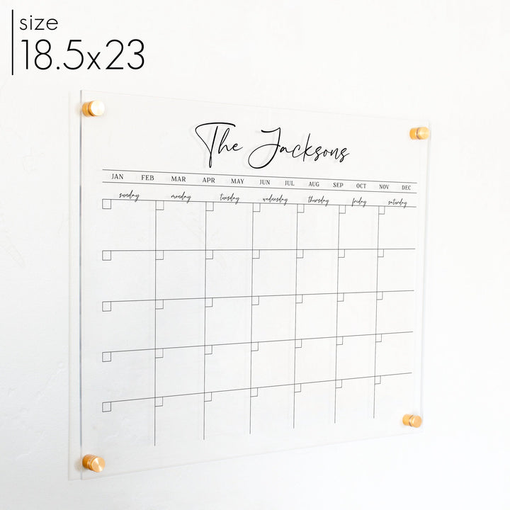 Monthly Acrylic Calendar | Horizontal Pennington