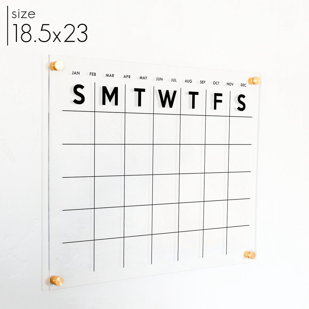 Monthly Acrylic Calendar | Horizontal Minimalist
