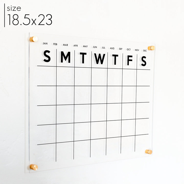 Monthly Acrylic Calendar | Horizontal Minimalist
