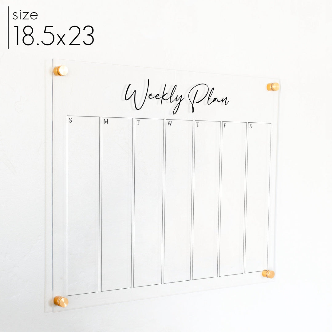 Weekly Acrylic Calendar | Horizontal Pennington