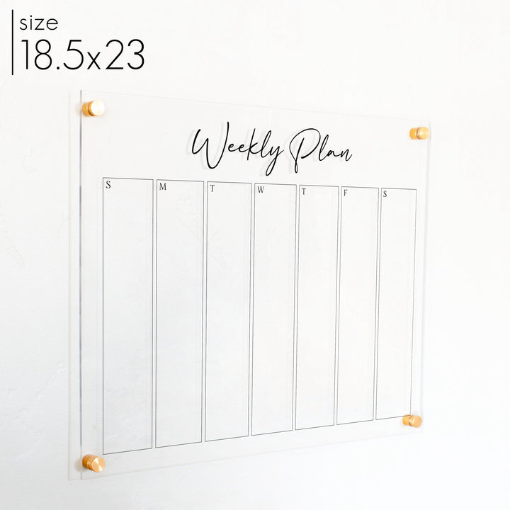 Weekly Acrylic Calendar | Horizontal Pennington