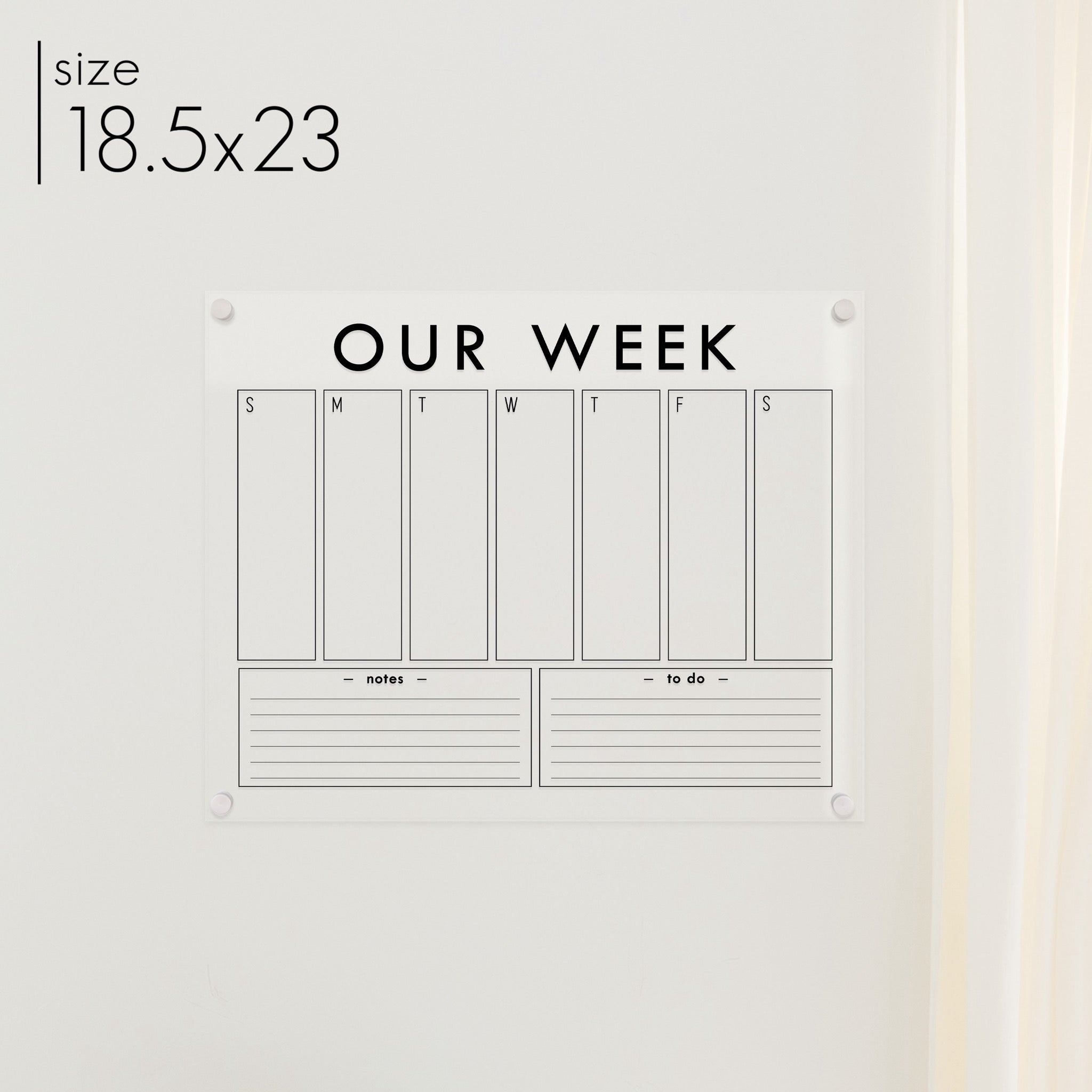 Weekly Acrylic Calendar + 2 Sections | Horizontal Craig