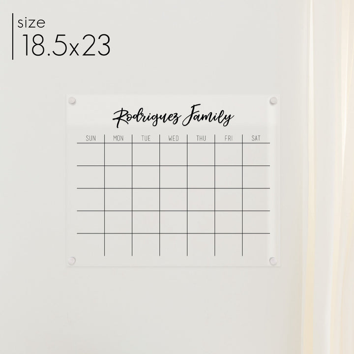 Monthly Acrylic Calendar | Horizontal Traeger