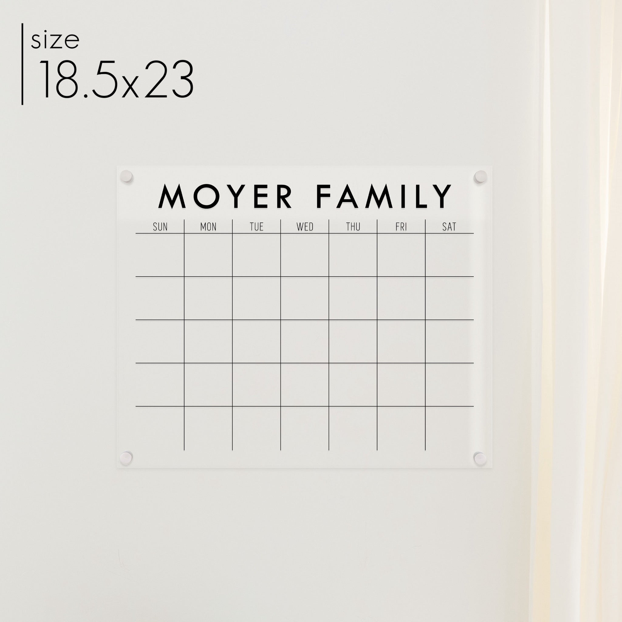 Monthly Acrylic Calendar | Horizontal Madi