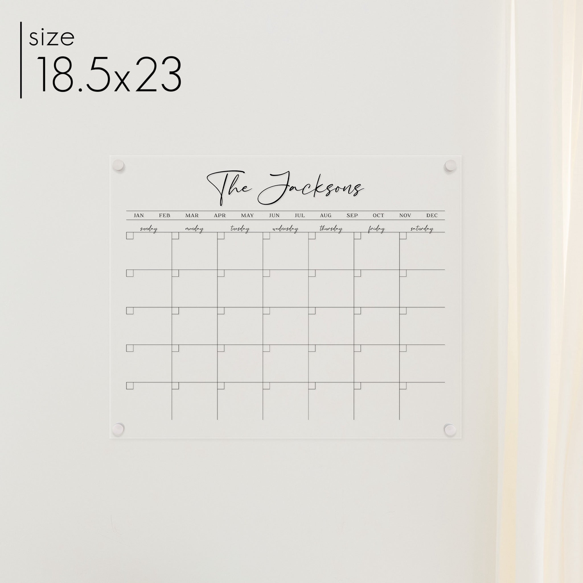 Monthly Acrylic Calendar | Horizontal Pennington