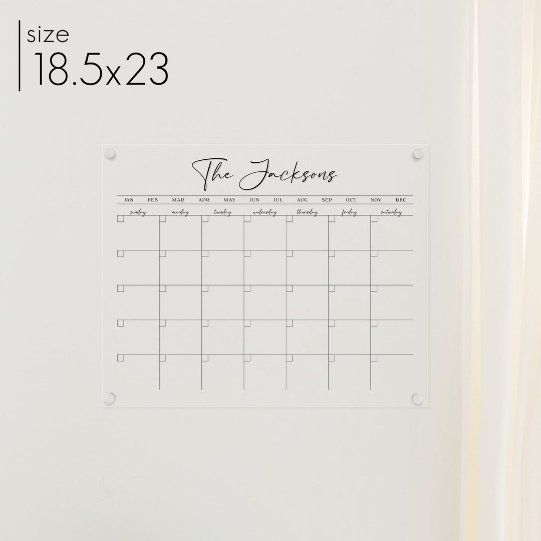 Monthly Acrylic Calendar | Horizontal Pennington